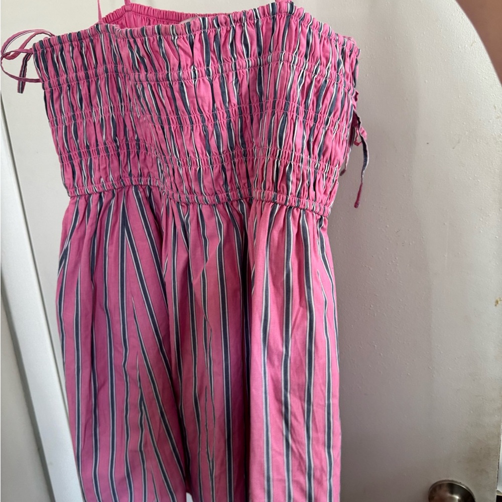 NWT Abercrombie Pink and Blue Striped Dress